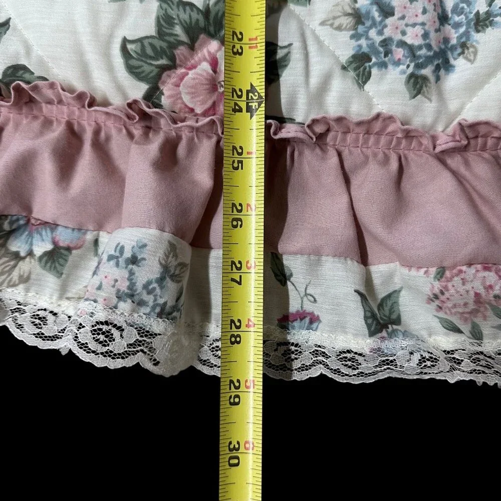 Vintage Floral Ruffled Pillow Shams 80s Cottagecore Granny Rose JCPenney USA - Picture 8 of 8